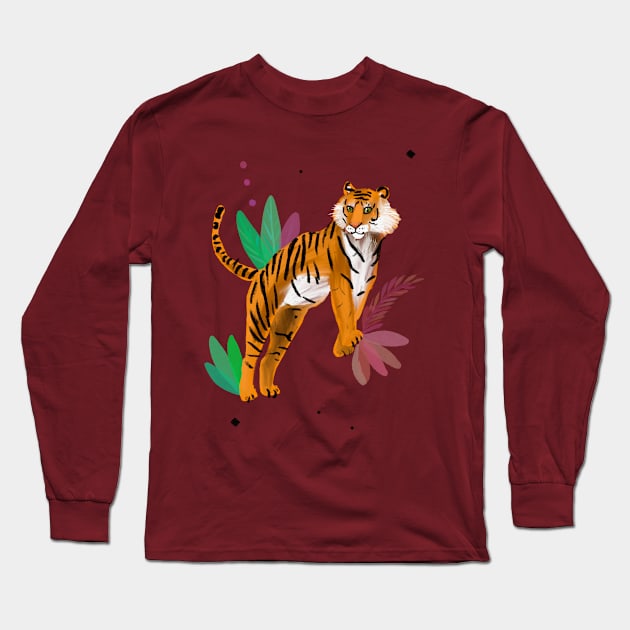 Tiger Long Sleeve T-Shirt by Petit Faon Prints